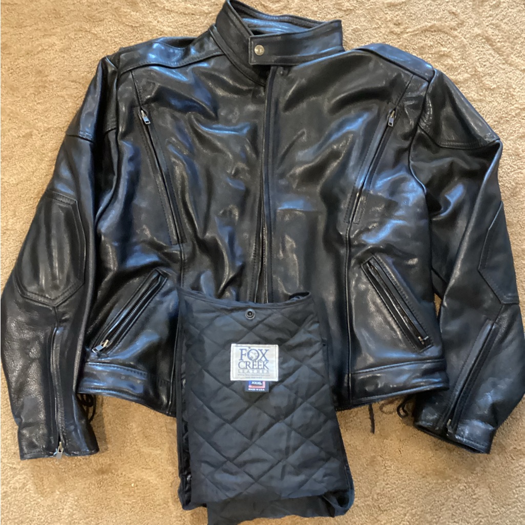 New Blackleather Motorcycle Jacket Racing W/Remove Liner Fox Creek *Read*Unisex